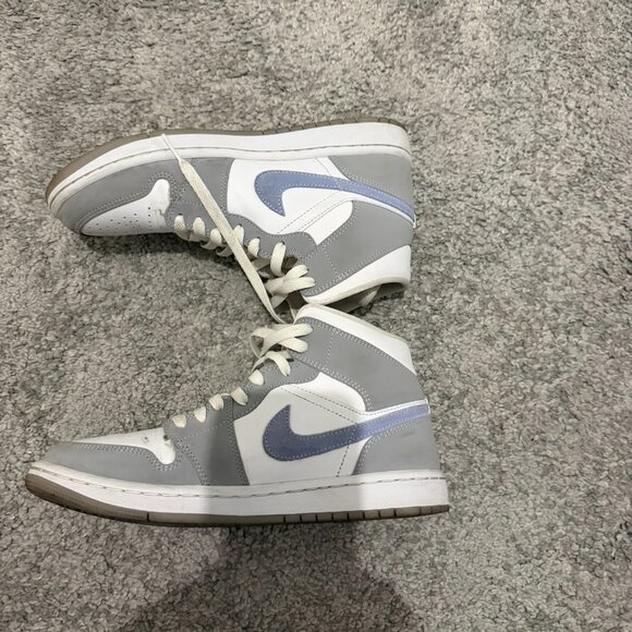 Jordan 1 Mid Wolf Grey Aluminum - Women's - Picture 6 of 8